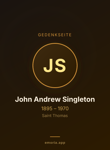 Gedenkportrait von John Andrew Singleton