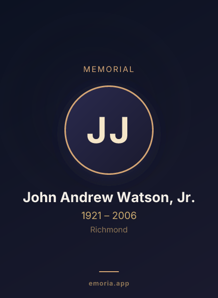 Memorial portrait of John Andrew Watson, Jr.