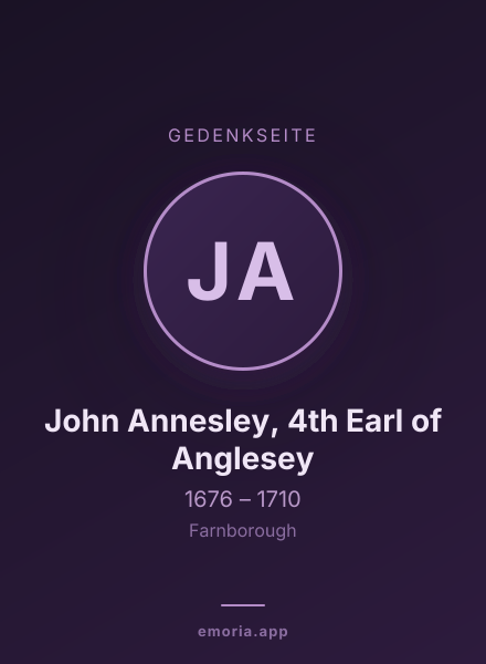 Gedenkportrait von John Annesley, 4th Earl of Anglesey