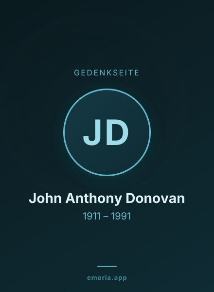 Gedenkportrait von John Anthony Donovan
