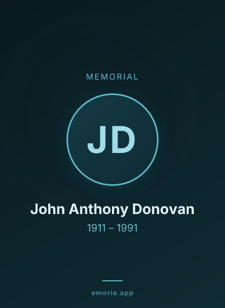 Memorial portrait of John Anthony Donovan