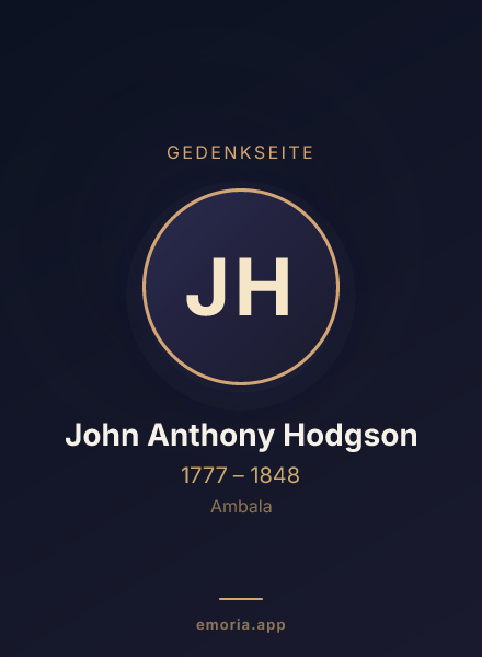Gedenkportrait von John Anthony Hodgson