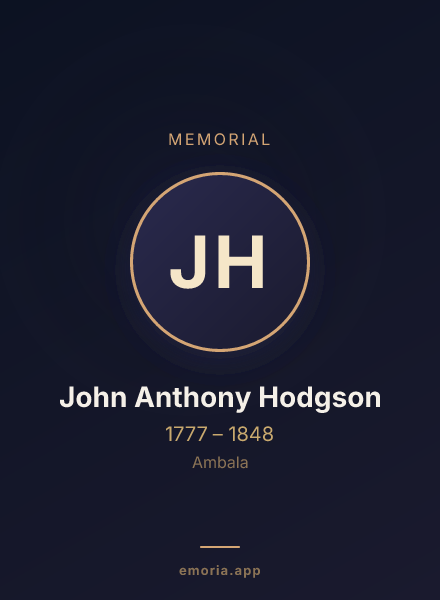 Memorial portrait of John Anthony Hodgson