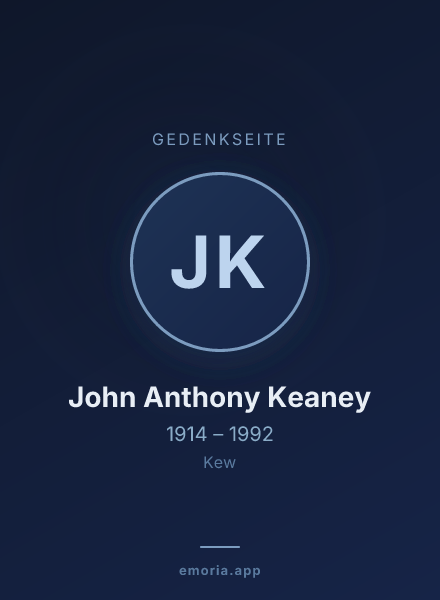 Gedenkportrait von John Anthony Keaney