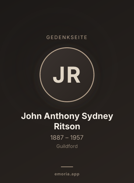 Gedenkportrait von John Anthony Sydney Ritson