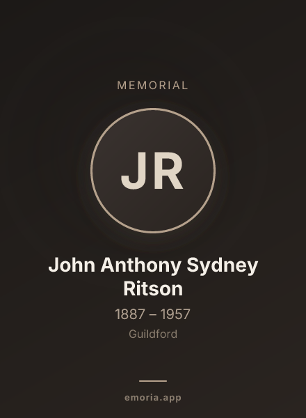 Memorial portrait of John Anthony Sydney Ritson