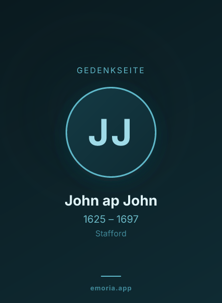Gedenkportrait von John ap John