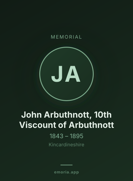 Memorial portrait of John Arbuthnott, 10th Viscount of Arbuthnott