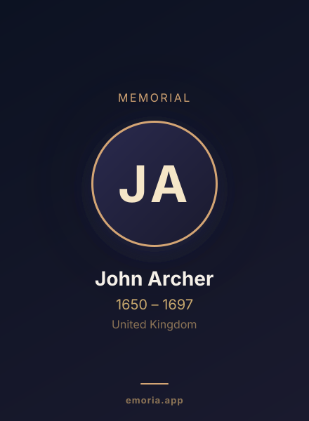 Memorial portrait of John Archer