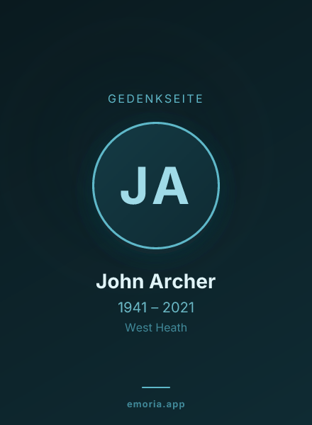 Gedenkportrait von John Archer