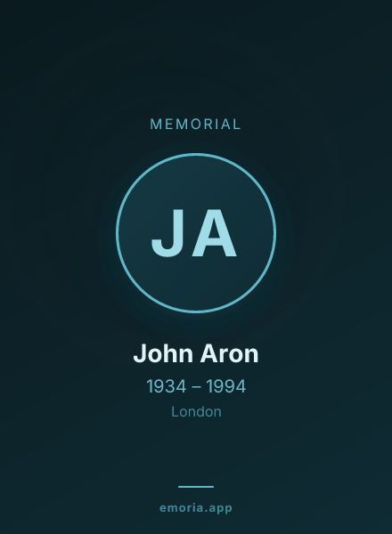 Memorial portrait of John Aron