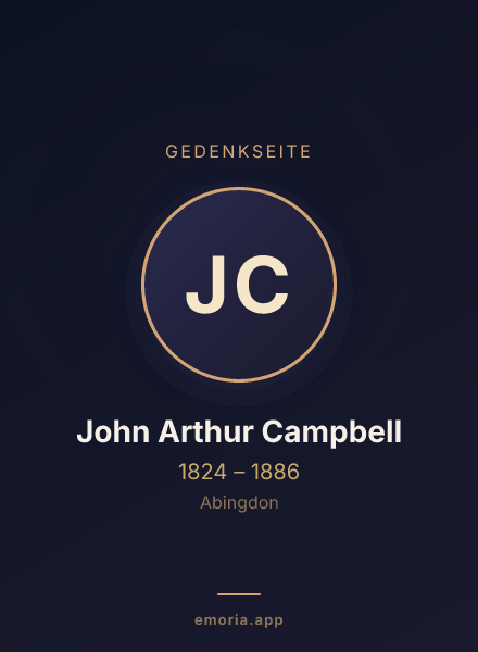 Gedenkportrait von John Arthur Campbell