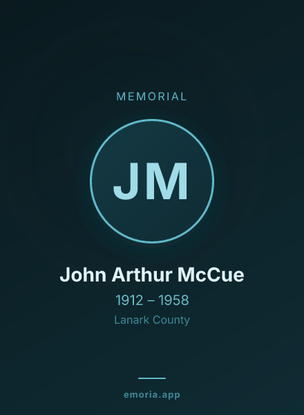 Memorial portrait of John Arthur McCue