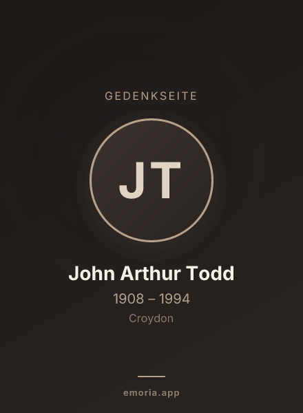 Gedenkportrait von John Arthur Todd