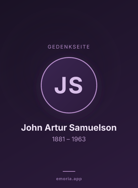 Gedenkportrait von John Artur Samuelson