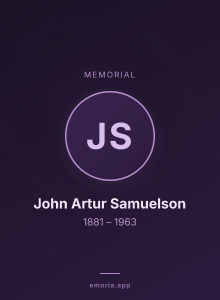 Memorial portrait of John Artur Samuelson