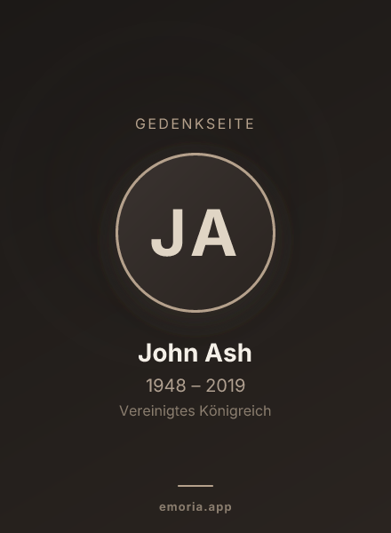 Gedenkportrait von John Ash