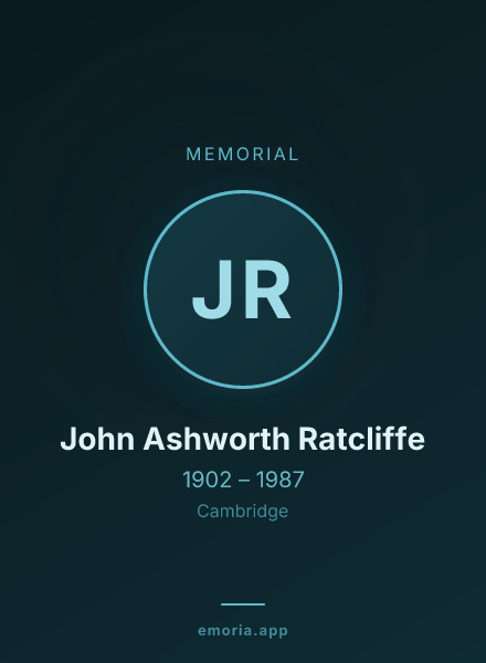 Memorial portrait of John Ashworth Ratcliffe
