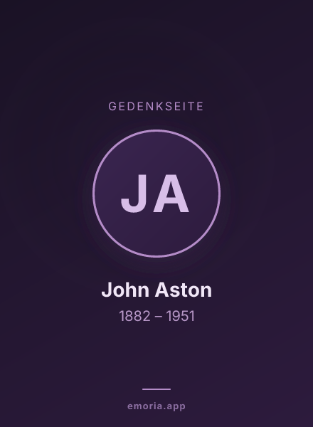 Gedenkportrait von John Aston