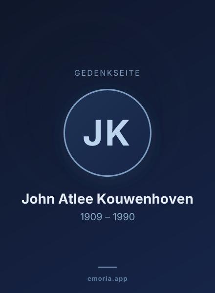 Gedenkportrait von John Atlee Kouwenhoven
