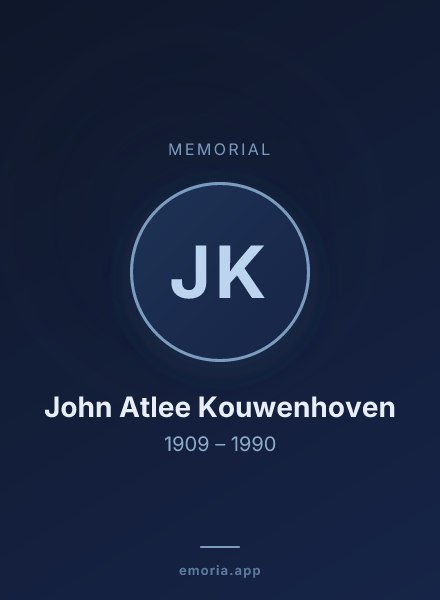 Memorial portrait of John Atlee Kouwenhoven
