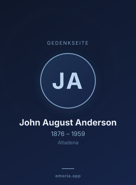Gedenkportrait von John August Anderson