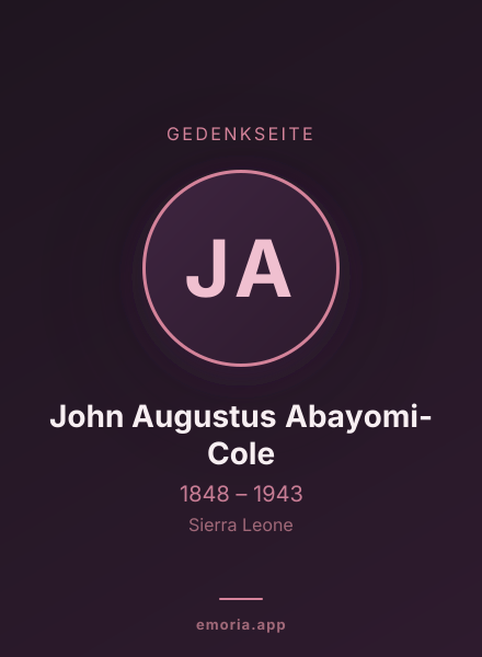 Gedenkportrait von John Augustus Abayomi-Cole