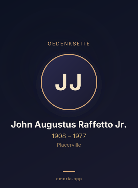Gedenkportrait von John Augustus Raffetto Jr.