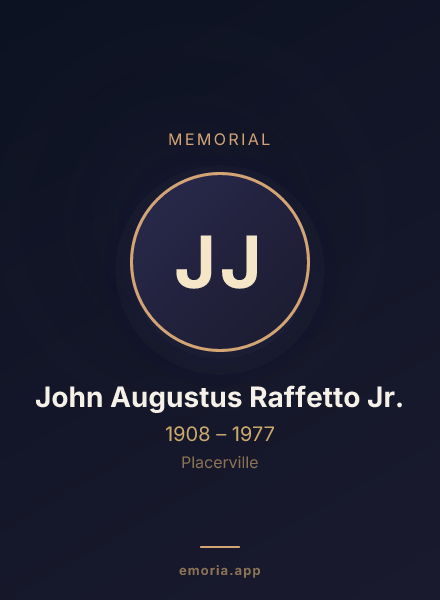 Memorial portrait of John Augustus Raffetto Jr.