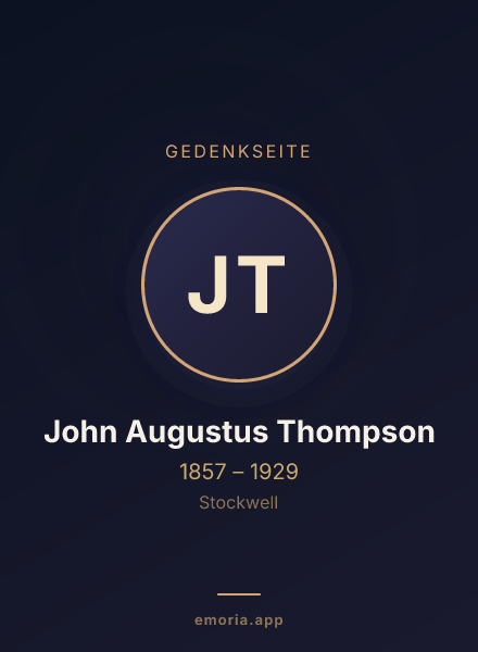 Gedenkportrait von John Augustus Thompson