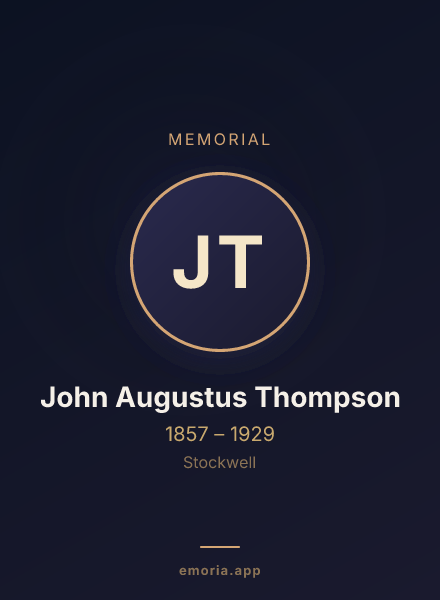 Memorial portrait of John Augustus Thompson