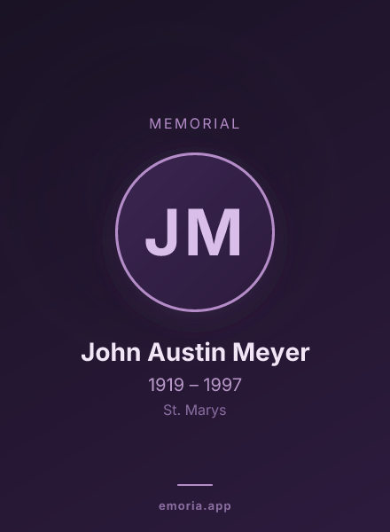 Memorial portrait of John Austin Meyer