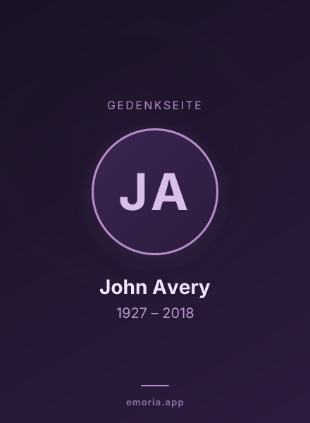 Gedenkportrait von John Avery