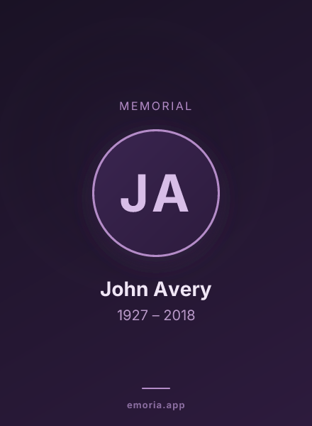 Memorial portrait of John Avery