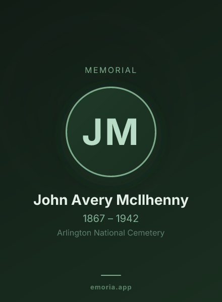 Memorial portrait of John Avery McIlhenny