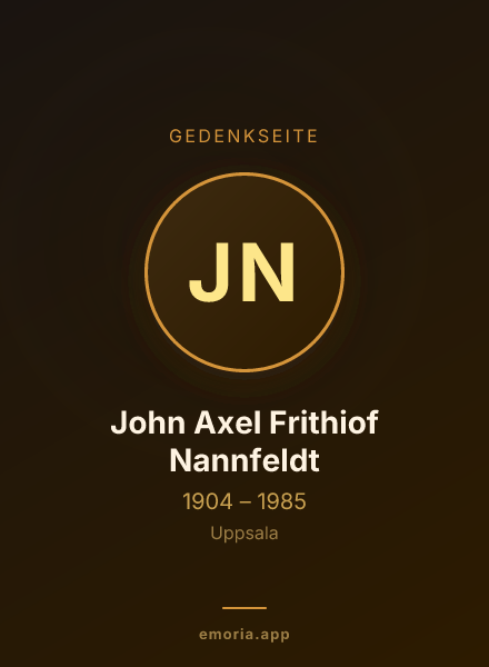 Gedenkportrait von John Axel Frithiof Nannfeldt