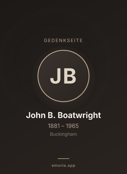 Gedenkportrait von John B. Boatwright