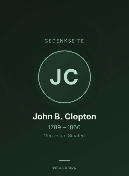 Gedenkportrait von John B. Clopton