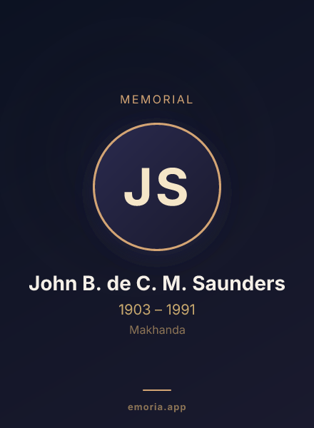 Memorial portrait of John B. de C. M. Saunders