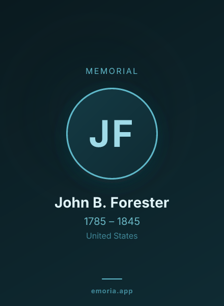 Memorial portrait of John B. Forester