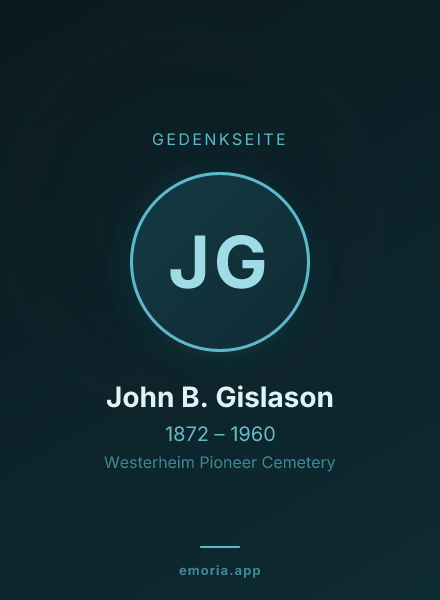 Gedenkportrait von John B. Gislason