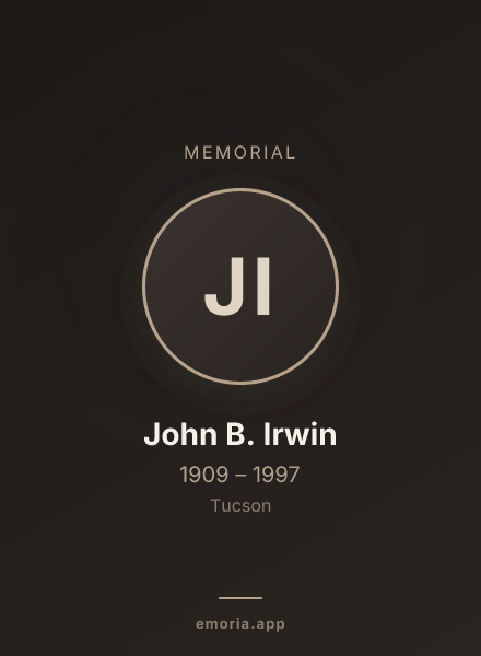 Memorial portrait of John B. Irwin