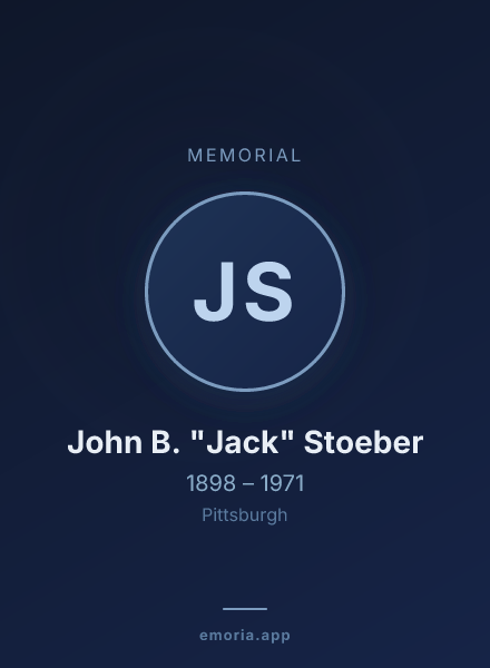 Memorial portrait of John B. "Jack" Stoeber