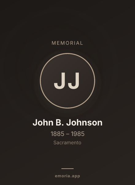 Memorial portrait of John B. Johnson