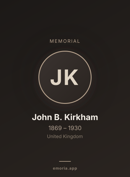 Memorial portrait of John B. Kirkham