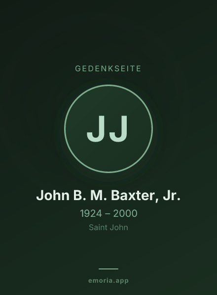 Gedenkportrait von John B. M. Baxter, Jr.