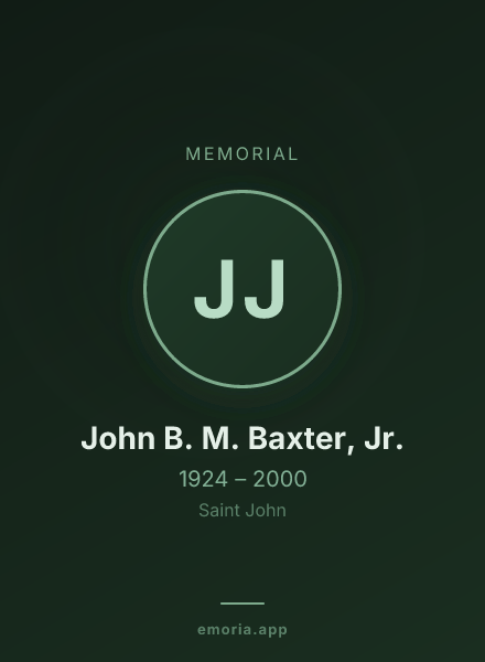 Memorial portrait of John B. M. Baxter, Jr.