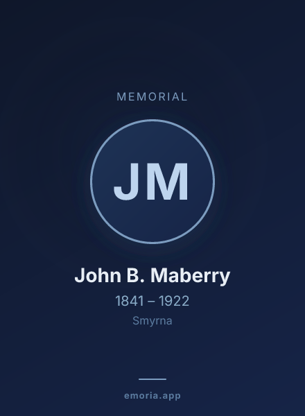 Memorial portrait of John B. Maberry