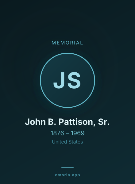 Memorial portrait of John B. Pattison, Sr.