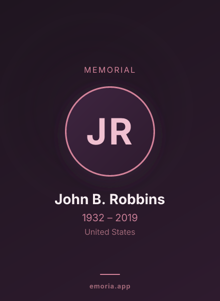 Memorial portrait of John B. Robbins